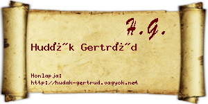 Hudák Gertrúd névjegykártya